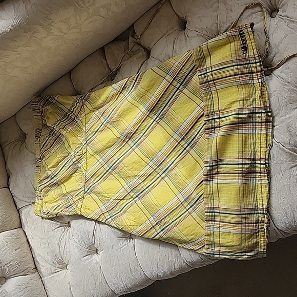 Yellow Plaid Billabong Dress 100% Cotton Size M - Picture 5 of 5